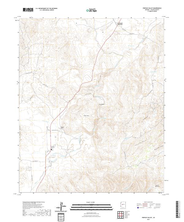 Peeples Valley, AZ — USGS 7.5-minute topo (2021)