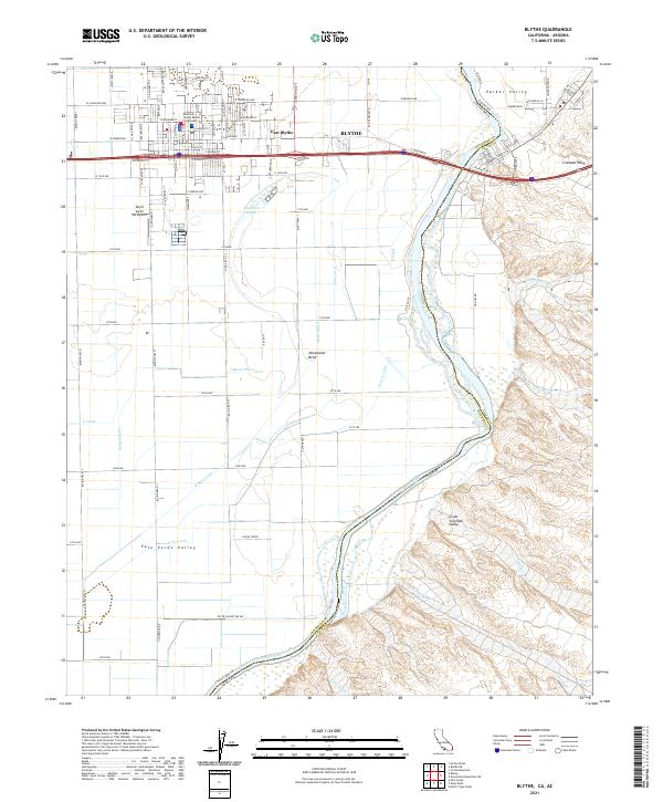 Blythe, CA-AZ — USGS 7.5-minute topo (2021)