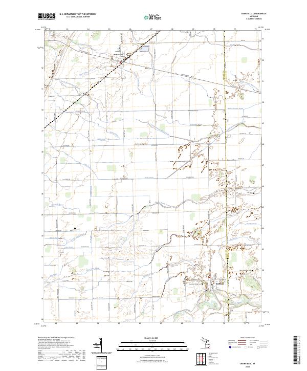 Deerfield, MI — USGS 7.5-minute topo (2023)