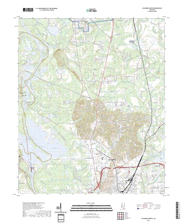 Columbus North, MS — USGS 7.5-minute topo (2024)