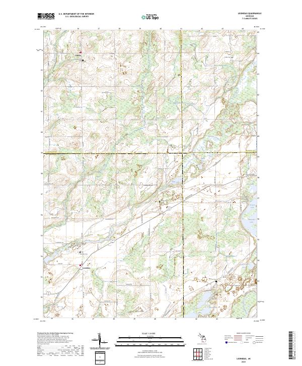 Leonidas, MI — USGS 7.5-minute topo (2023)