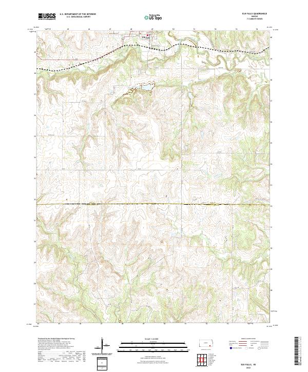 Elk Falls, KS — USGS 7.5-minute topo (2022)