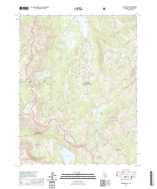 Carson Pass, CA — USGS 7.5-minute topo (2021)