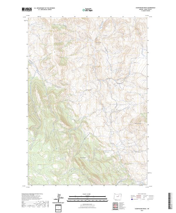 Courthouse Rock, OR — USGS 7.5-minute topo (2023)