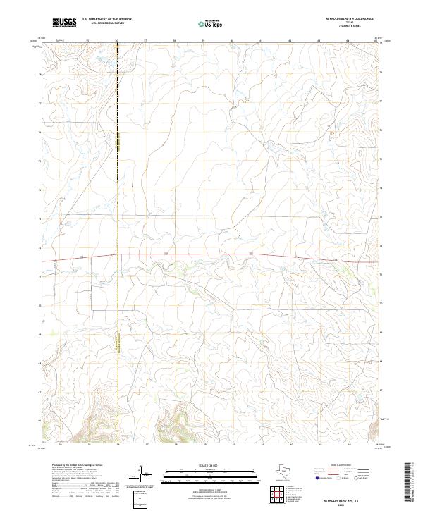 Reynolds Bend NW, TX — USGS 7.5-minute topo (2022)