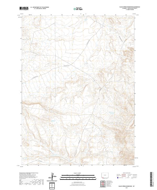Black Spring Reservoir, WY — USGS 7.5-minute topo (2021)