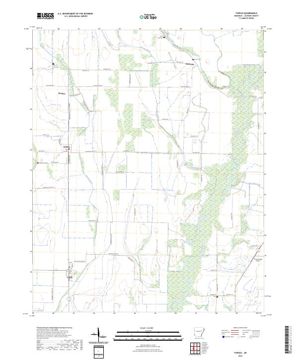 Tupelo, AR — USGS 7.5-minute topo (2024)