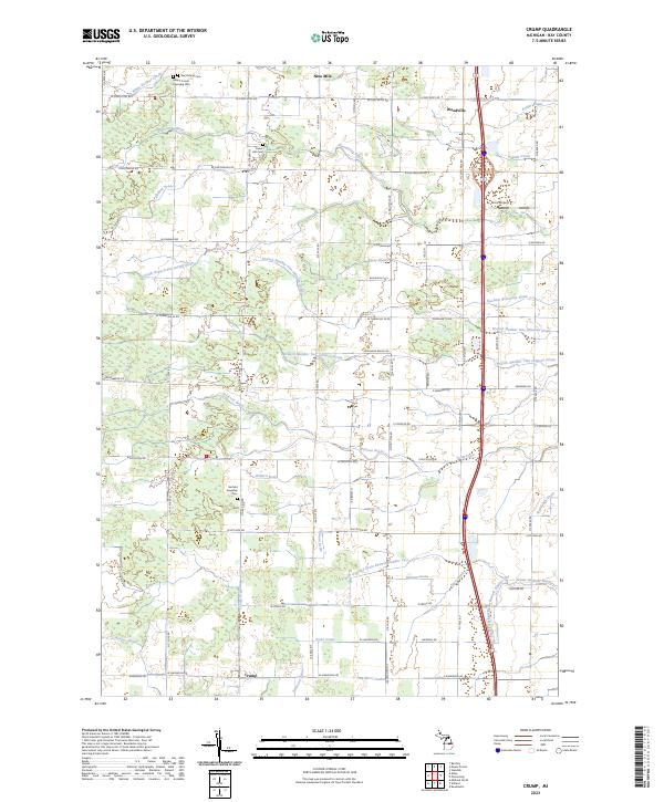 Crump, MI — USGS 7.5-minute topo (2023)