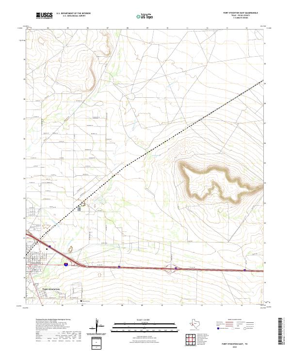 Fort Stockton East, TX — USGS 7.5-minute topo (2022)
