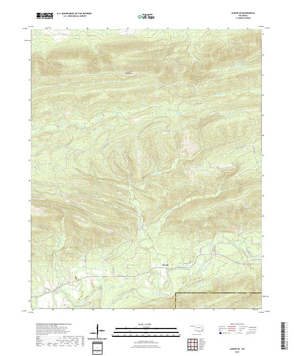 Albion SE, OK — USGS 7.5-minute topo (2022)