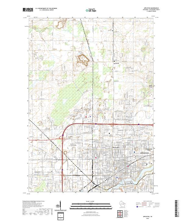 Appleton, WI — USGS 7.5-minute topo (2022)