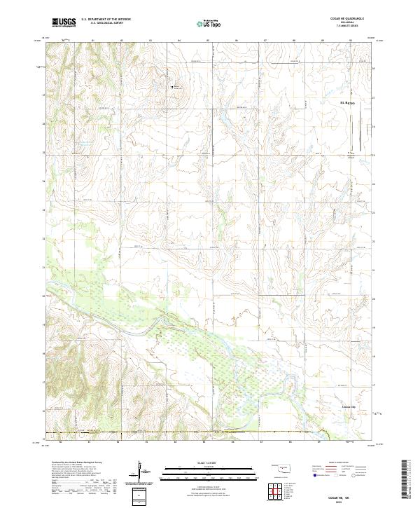 Cogar NE, OK — USGS 7.5-minute topo (2022)