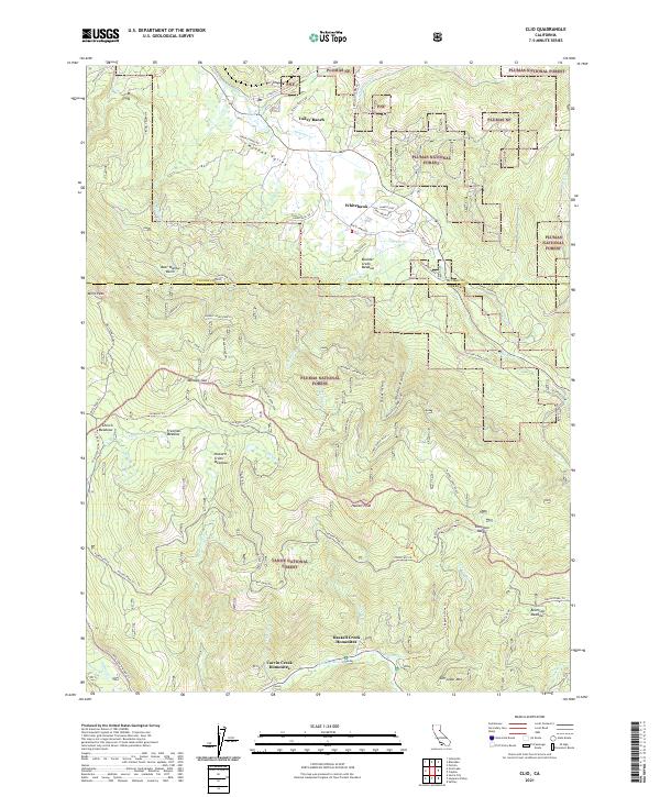 Clio, CA — USGS 7.5-minute topo (2021)