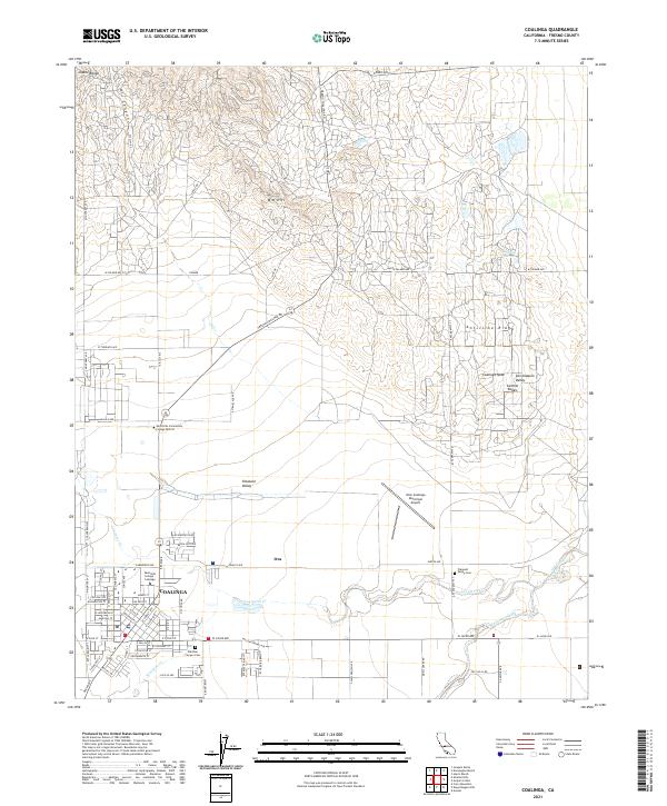 Coalinga, CA — USGS 7.5-minute topo (2021)