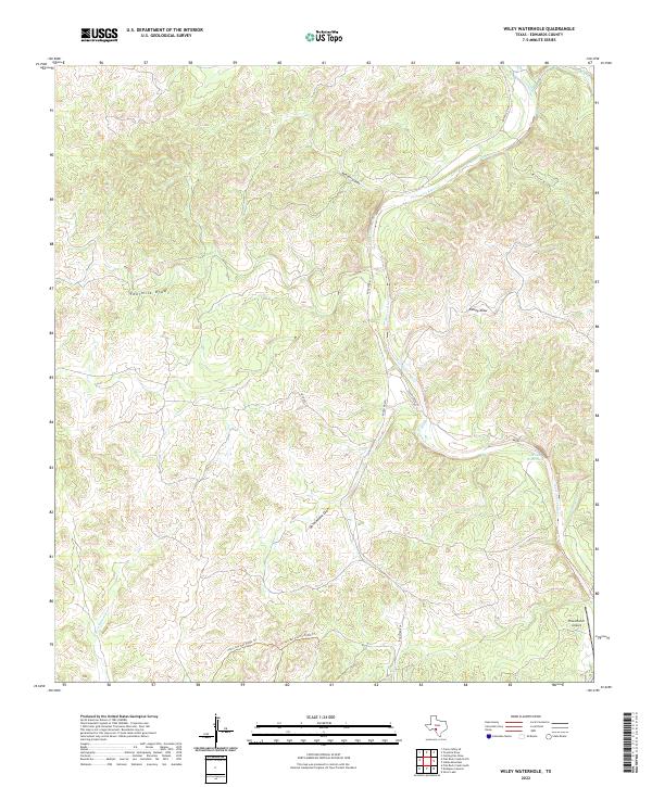 Wiley Waterhole, TX — USGS 7.5-minute topo (2022)