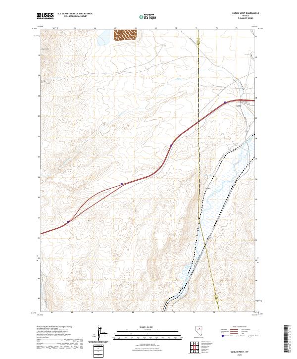 Carlin West, NV — USGS 7.5-minute topo (2021)