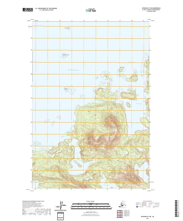 Afognak B-3 NE, AK — USGS 7.5-minute topo (2021)