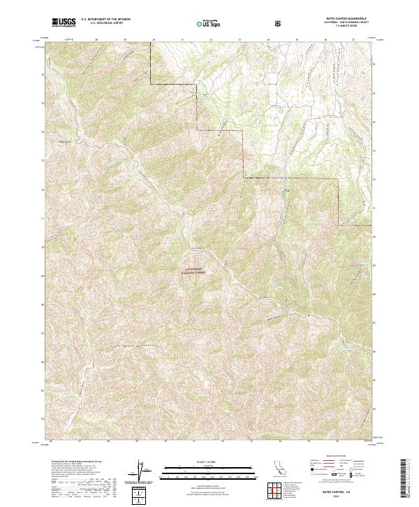 Bates Canyon, CA — USGS 7.5-minute topo (2021)