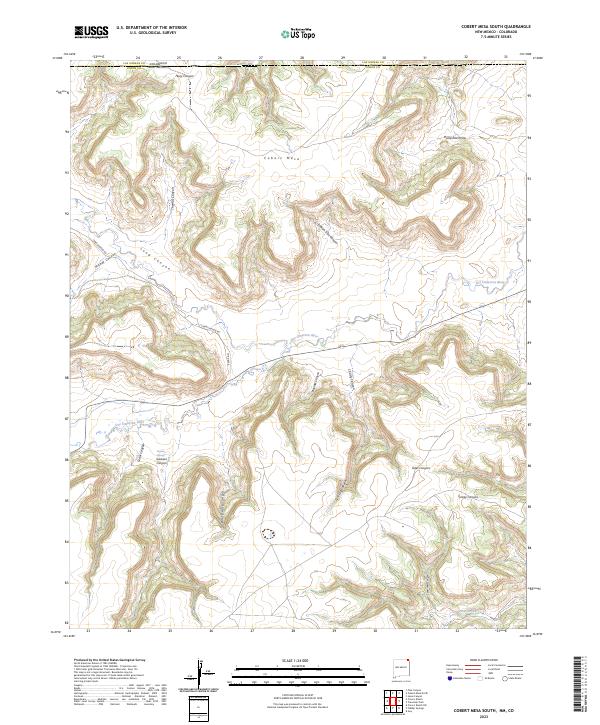 Cobert Mesa South, NM-CO — USGS 7.5-minute topo (2023)