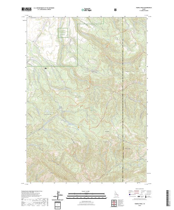 Temple Peak, ID — USGS 7.5-minute topo (2024)