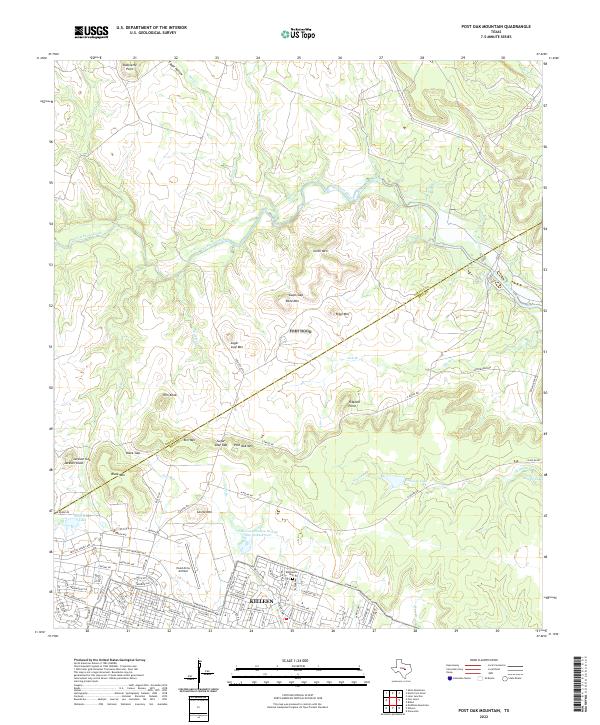 Post Oak Mountain, TX — USGS 7.5-minute topo (2022)