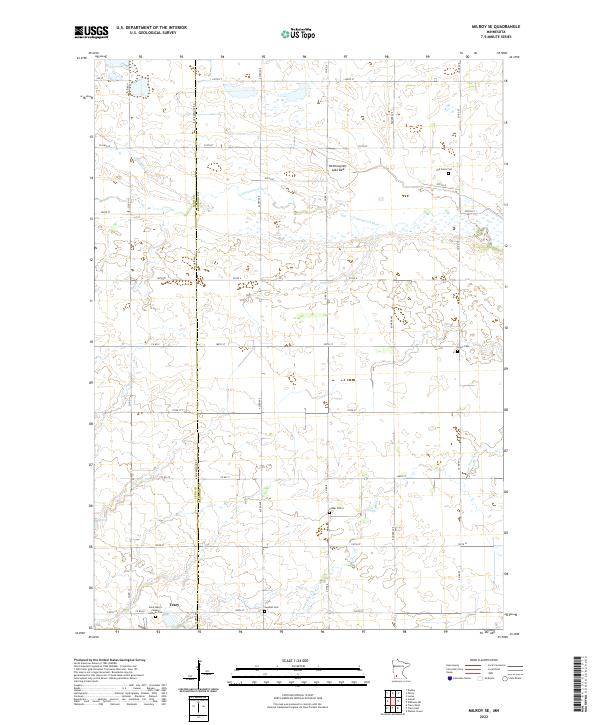 Milroy SE, MN — USGS 7.5-minute topo (2022)