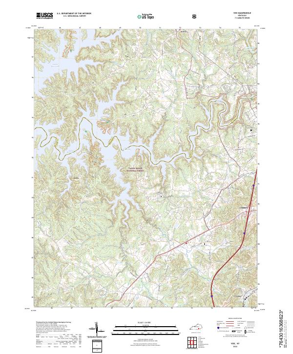 Vox, KY — USGS 7.5-minute topo (2022)
