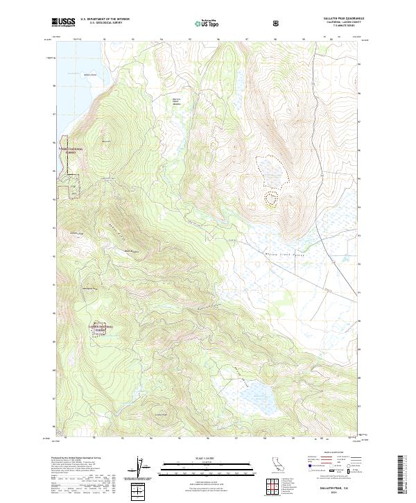 Gallatin Peak, CA — USGS 7.5-minute topo (2021)