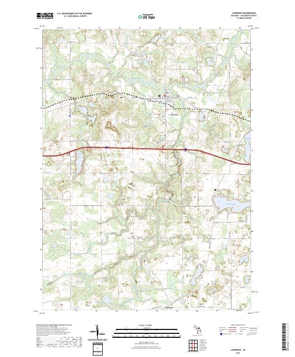 Lawrence, MI — USGS 7.5-minute topo (2023)