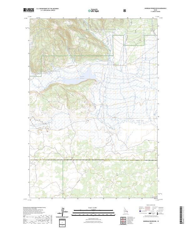 Sheridan Reservoir, ID — USGS 7.5-minute topo (2023)