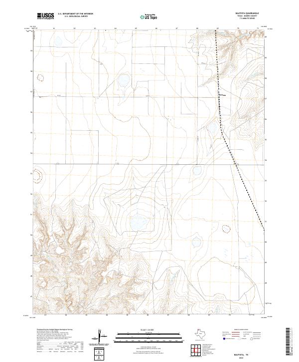 Bautista, TX — USGS 7.5-minute topo (2022)