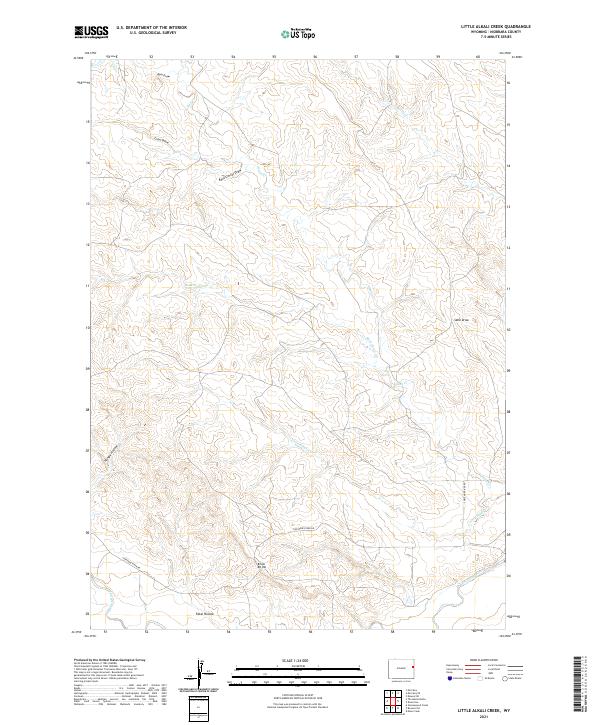 Little Alkali Creek, WY — USGS 7.5-minute topo (2021)