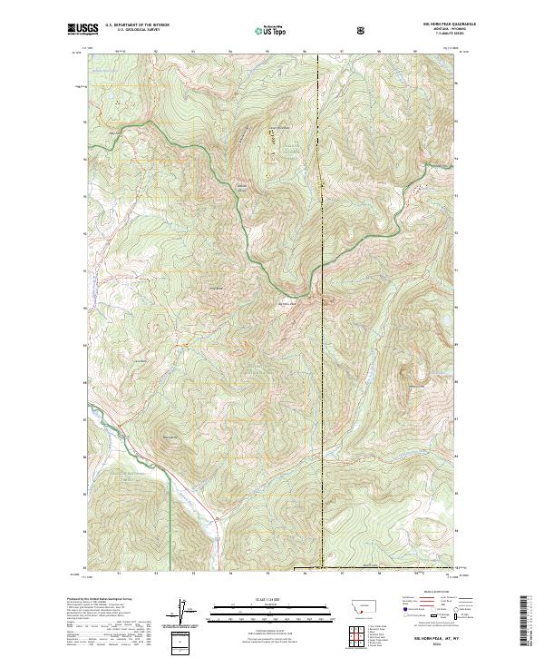 Big Horn Peak, MT-WY — USGS 7.5-minute topo (2024)
