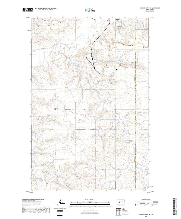 Medicine Butte NE, ND — USGS 7.5-minute topo (2024)