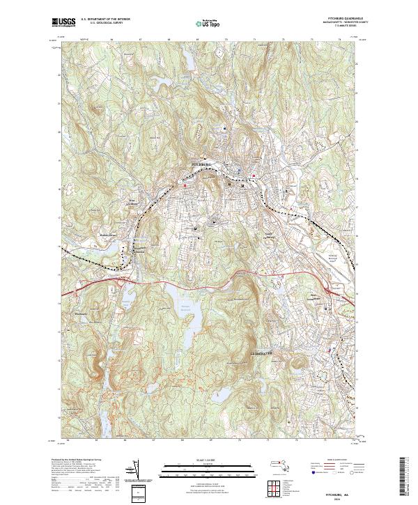 Fitchburg, MA — USGS 7.5-minute topo (2024)