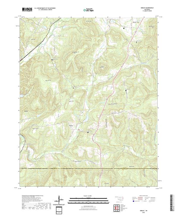 Greasy, OK — USGS 7.5-minute topo (2022)
