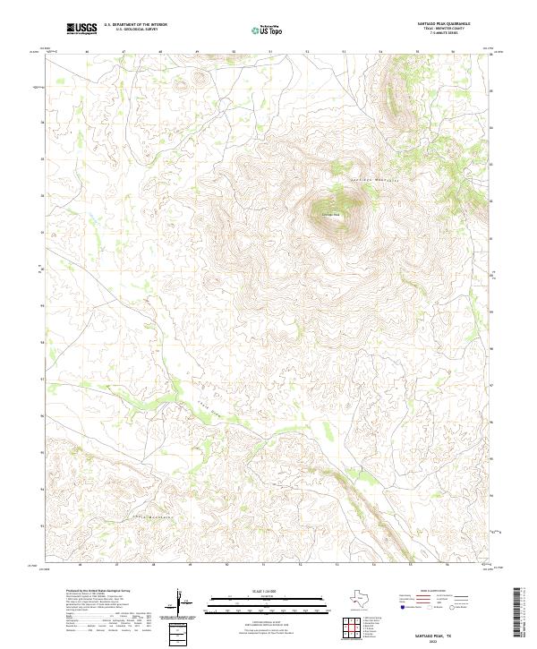 Santiago Peak, TX — USGS 7.5-minute topo (2022)