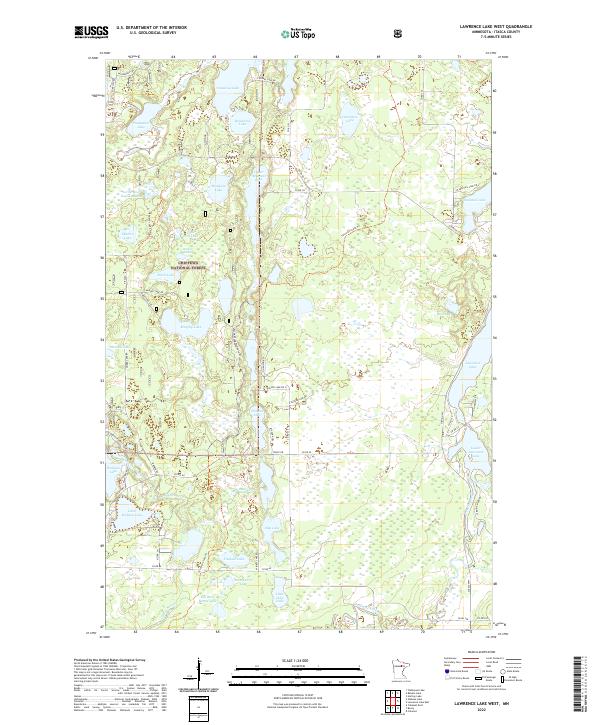 Lawrence Lake West, MN — USGS 7.5-minute topo (2022)