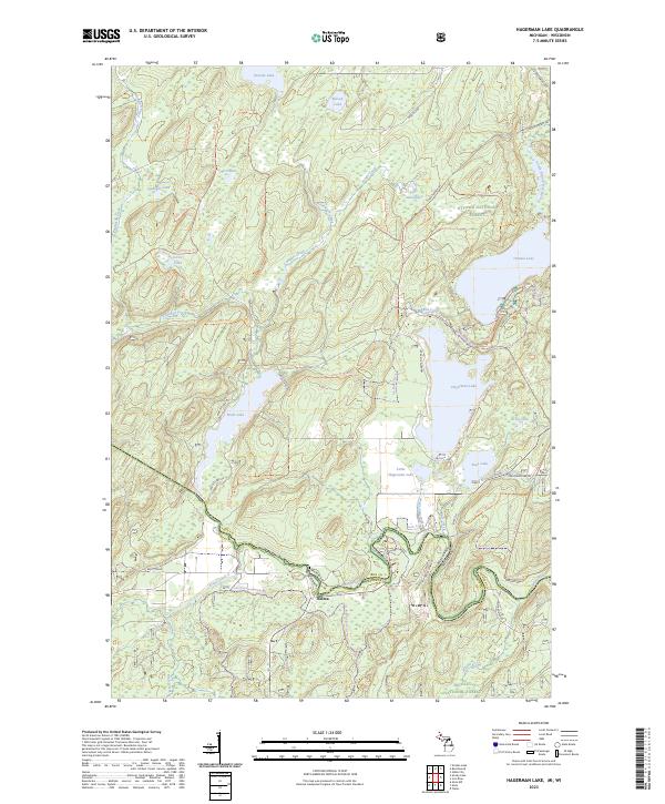 Hagerman Lake, MI-WI — USGS 7.5-minute topo (2023)