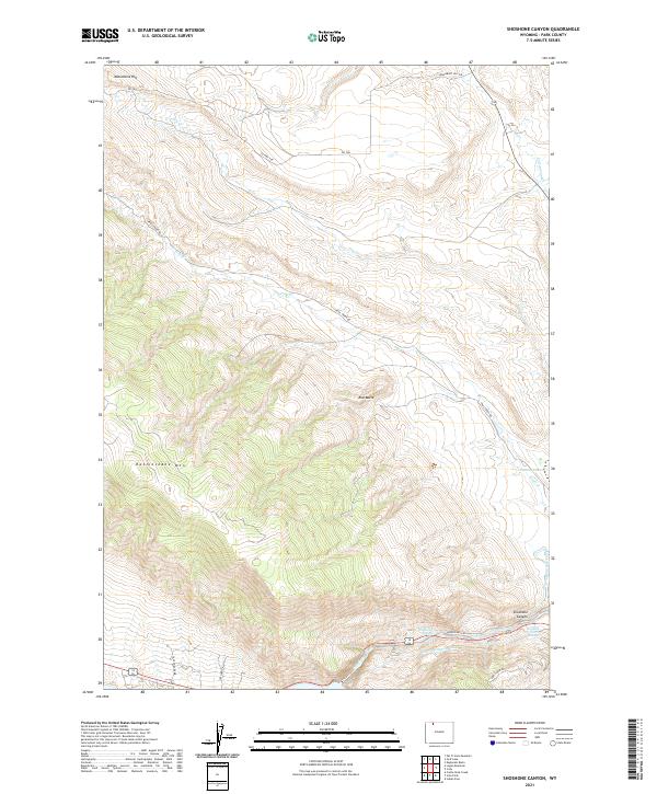 Shoshone Canyon, WY — USGS 7.5-minute topo (2021)