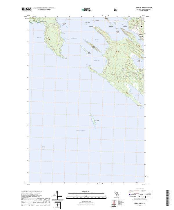 Goose Island, MI — USGS 7.5-minute topo (2023)
