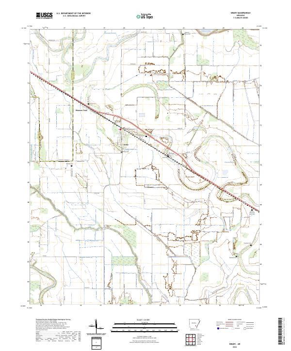 Grady, AR — USGS 7.5-minute topo (2024)
