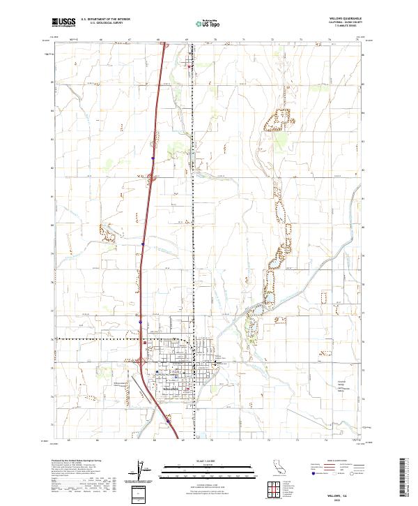 Willows, CA — USGS 7.5-minute topo (2022)