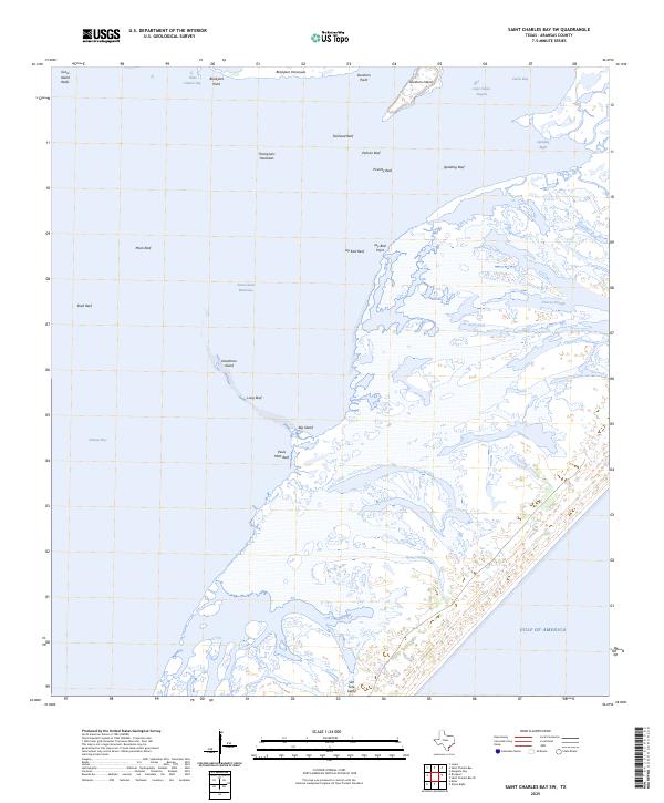 Saint Charles Bay SW, TX — USGS 7.5-minute topo (2025)