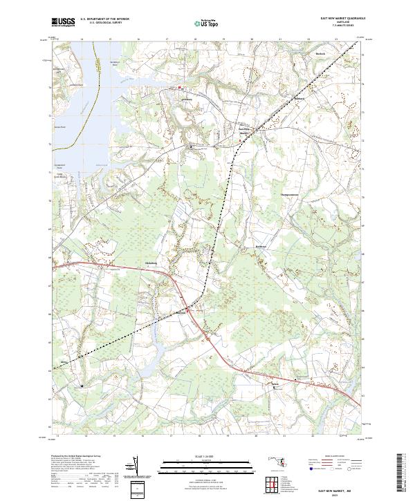 East New Market, MD — USGS 7.5-minute topo (2023)