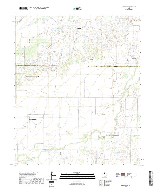 Lueders NW, TX — USGS 7.5-minute topo (2022)