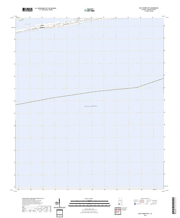 Gulf Shores OE S, AL — USGS 7.5-minute topo (2025)