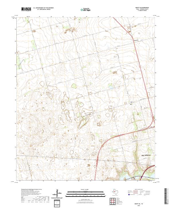 Knott SE, TX — USGS 7.5-minute topo (2022)