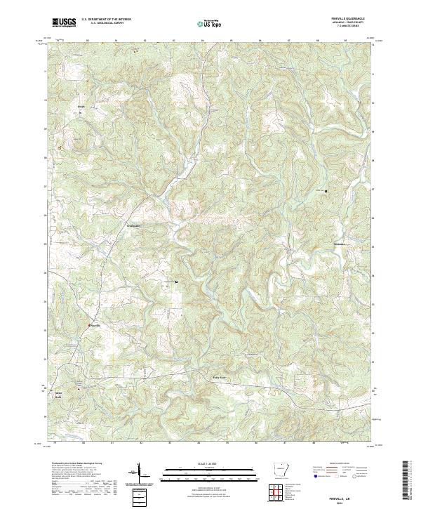 Pineville, AR — USGS 7.5-minute topo (2024)