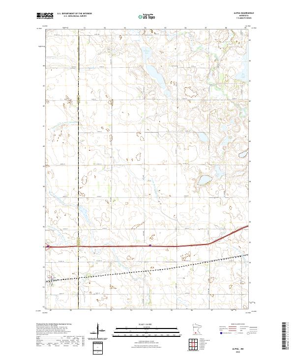 Alpha, MN — USGS 7.5-minute topo (2022)